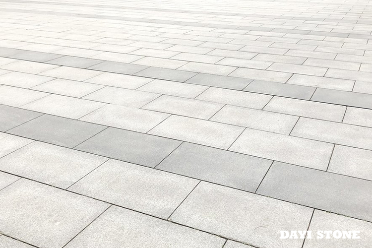 Paving Stone Light Grey G603-10 and Dark Grey G654-5 Granite Top Flamed others sawn - Dayi Stone